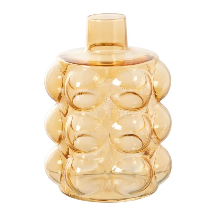 Xenos Vaas voor geurstokjes bubbels - oranje - ø8.5x11.5 cm- Vazen|Vazen