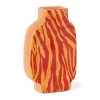 Xenos Vaas zebra - rood/oranje - 20.8x13x5.2 cm- Vazen|Vazen