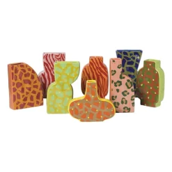Xenos Vaas zebra - roze - 22x14.4x5.2 cm- Vazen|Vazen
