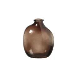 Xenos Vaasje rond - 11x9.2x5.8 cm - bruin- Vazen|Vazen