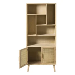 Xenos Vakkenkast Java met deuren - bruin - 170x70x33.5 cm- Boekenkasten|Vakkenkasten