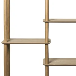 Xenos Vakkenkast Scandi hoog - naturel - 140x120x30 cm- Vakkenkasten