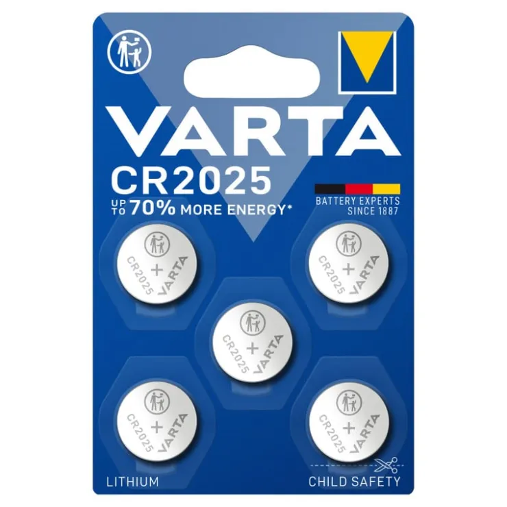 Varta lithium CR2025 batterijen - set van 5- Batterijen