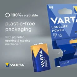 Varta longlife power 9V batterij- Batterijen