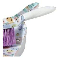Xenos Veger en blik smiley - set van 2 - 35x22x10 cm- Stoffer En Blik