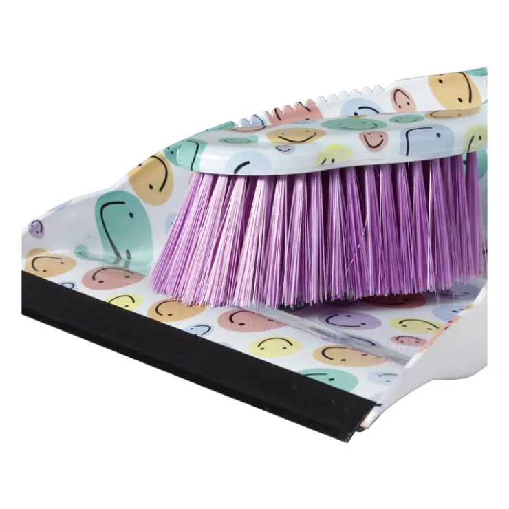 Xenos Veger en blik smiley - set van 2 - 35x22x10 cm- Stoffer En Blik