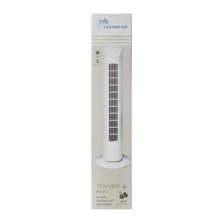 Xenos Ventilator toren - wit - 81x22x22 cm- Ventilatoren