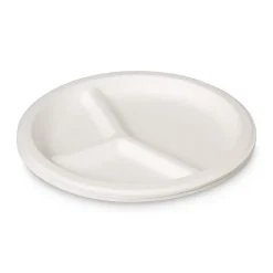Xenos Verdeelborden bagasse - ø22.5 cm - set van 8- Wegwerpservies|Buitenservies