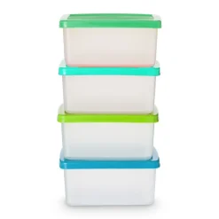 Xenos Vershoudbakjes van plastic - 100 ml - set van 4- Bewaardozen