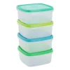 Xenos Vershoudbakjes van plastic - 0.9 liter - set van 4- Bewaardozen