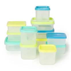 Xenos Vershoudbakjes van plastic - 150 ml - set van 4- Bewaardozen