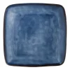 Xenos Vierkant bord Toscane - donkerblauw - 25x25 cm- Borden