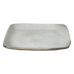Xenos Vierkant bord Toscane - grijs - 20x20 cm- Borden