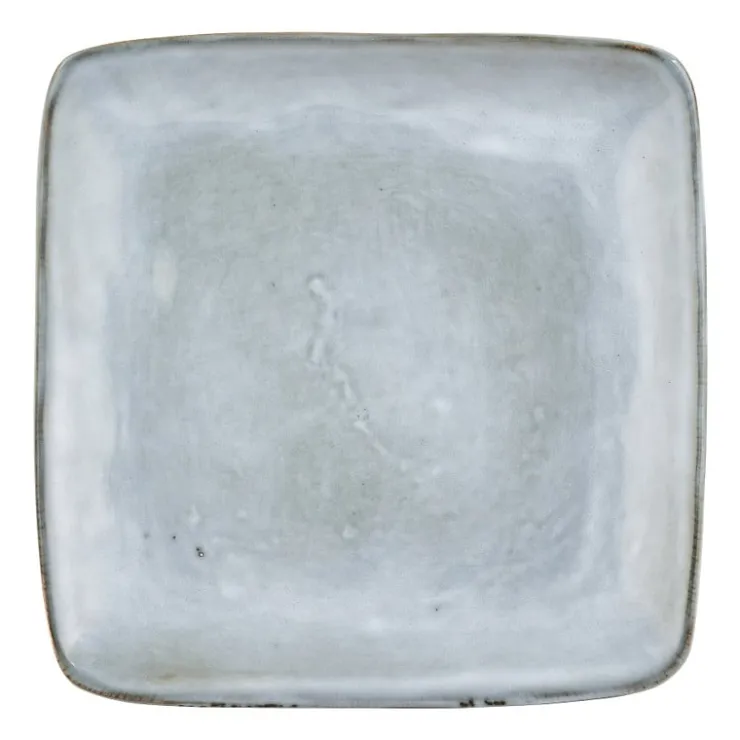Xenos Vierkant bord Toscane - lichtblauw - 20x20 cm- Borden