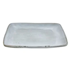 Xenos Vierkant bord Toscane - lichtblauw - 20x20 cm- Borden