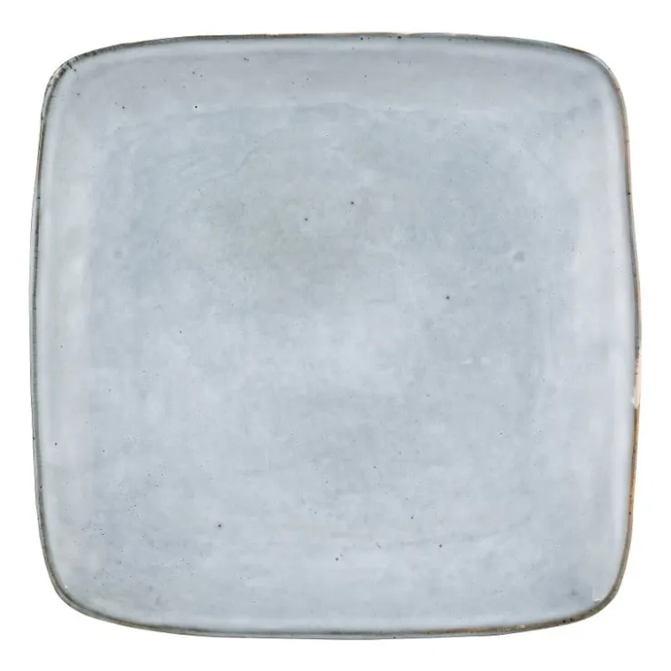 Xenos Vierkant bord Toscane - lichtblauw - 25x25 cm- Borden