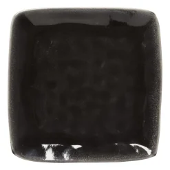 Xenos Vierkant bord Toscane - zwart - 20x20 cm- Borden
