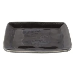 Xenos Vierkant bord Toscane - zwart - 20x20 cm- Borden