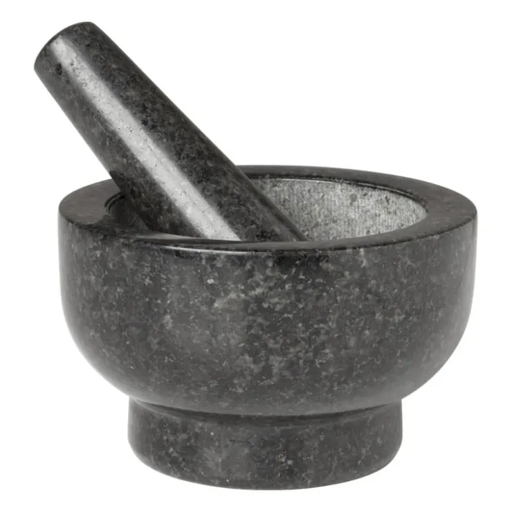 Xenos Vijzel graniet - zwart - ø12.5x7.5 cm- Keukengerei
