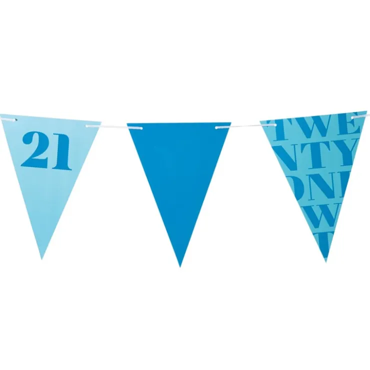 Xenos Vlaggenlijn 21 jaar - blauw - 10 meter- Vlaggenlijnen|Verjaardagen