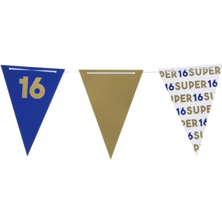 Xenos Vlaggenlijn 16 jaar - blauw - 10 meter- Verjaardagen|Vlaggenlijnen