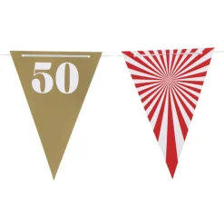 Xenos Vlaggenlijn 50 jaar - rood - 10 meter- Vlaggenlijnen|Verjaardagen