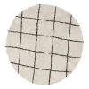 Xenos Vloerkleed berber rond - zwart/beige - ø120 cm- Vloerkleden