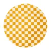 Xenos Vloerkleed checks - geel/wit - ø120 cm- Vloerkleden