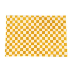 Xenos Vloerkleed checks - geel/wit - 120x180 cm- Vloerkleden