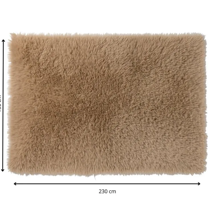 Xenos Vloerkleed fluffy - bruin -150x230 cm- Kerstcadeaus|Vloerkleden