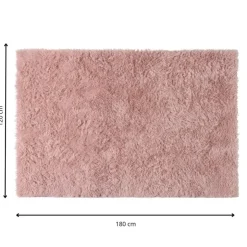 Xenos Vloerkleed fluffy - roze - 120x180 cm- Vloerkleden
