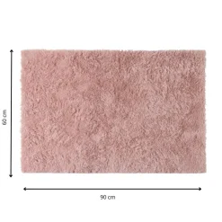 Xenos Vloerkleed fluffy - roze - 60x90 cm- Vloerkleden