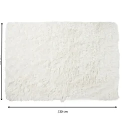 Xenos Vloerkleed fluffy - wit - 150x230 cm- Vloerkleden