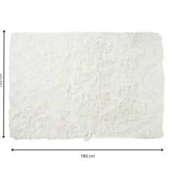 Xenos Vloerkleed fluffy - wit - 120x180 cm- Vloerkleden