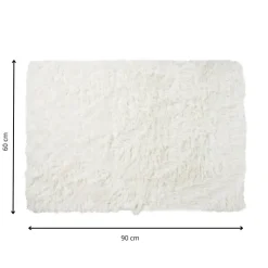 Xenos Vloerkleed fluffy - wit - 60x90 cm- Vloerkleden