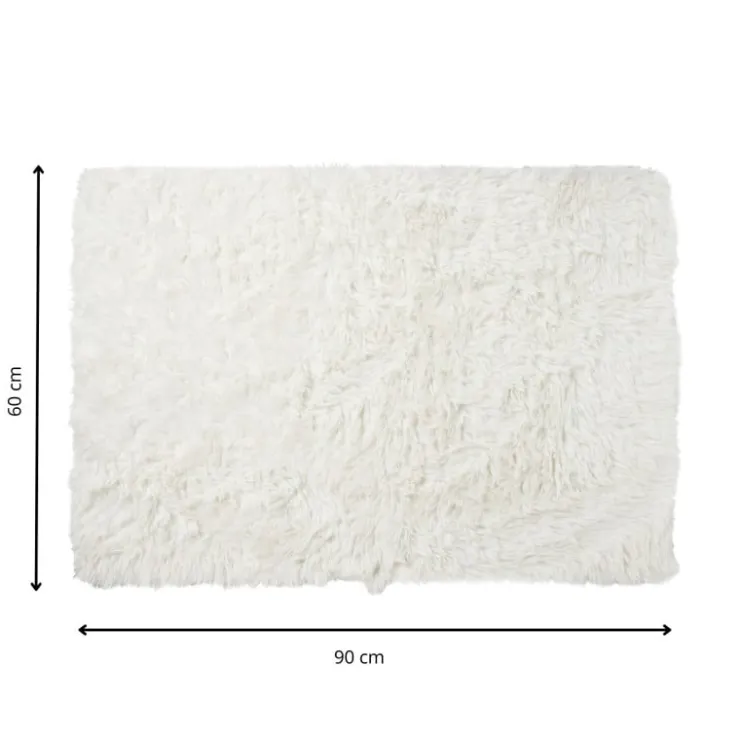 Xenos Vloerkleed fluffy - wit - 60x90 cm- Vloerkleden