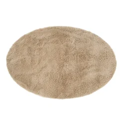 Xenos Vloerkleed fluffy ovaal - bruin - 120x180 cm- Vloerkleden