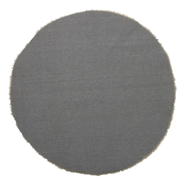 Xenos Vloerkleed fluffy rond - bruin - ø120 cm- Vloerkleden