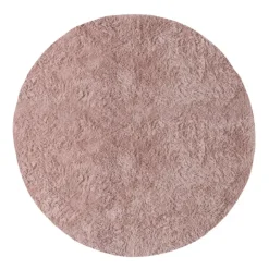 Xenos Vloerkleed fluffy rond - roze - ø120 cm- Vloerkleden