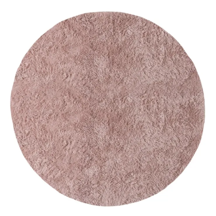 Xenos Vloerkleed fluffy rond - roze - ø120 cm- Vloerkleden