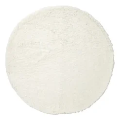 Xenos Vloerkleed fluffy rond - wit - ø120 cm- Vloerkleden