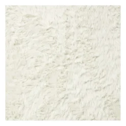 Xenos Vloerkleed fluffy rond - wit - ø120 cm- Vloerkleden