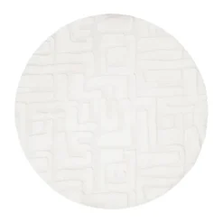 Xenos Vloerkleed native - wit - ø120 cm- Vloerkleden