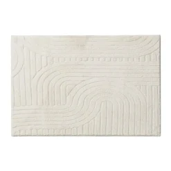 Xenos Vloerkleed wave - wit - 60x90 cm- Vloerkleden