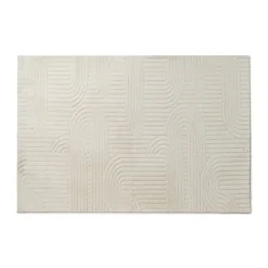 Xenos Vloerkleed wave - wit - 120x180 cm- Vloerkleden