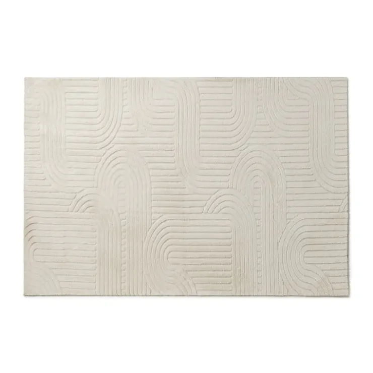 Xenos Vloerkleed wave - wit - 120x180 cm- Vloerkleden