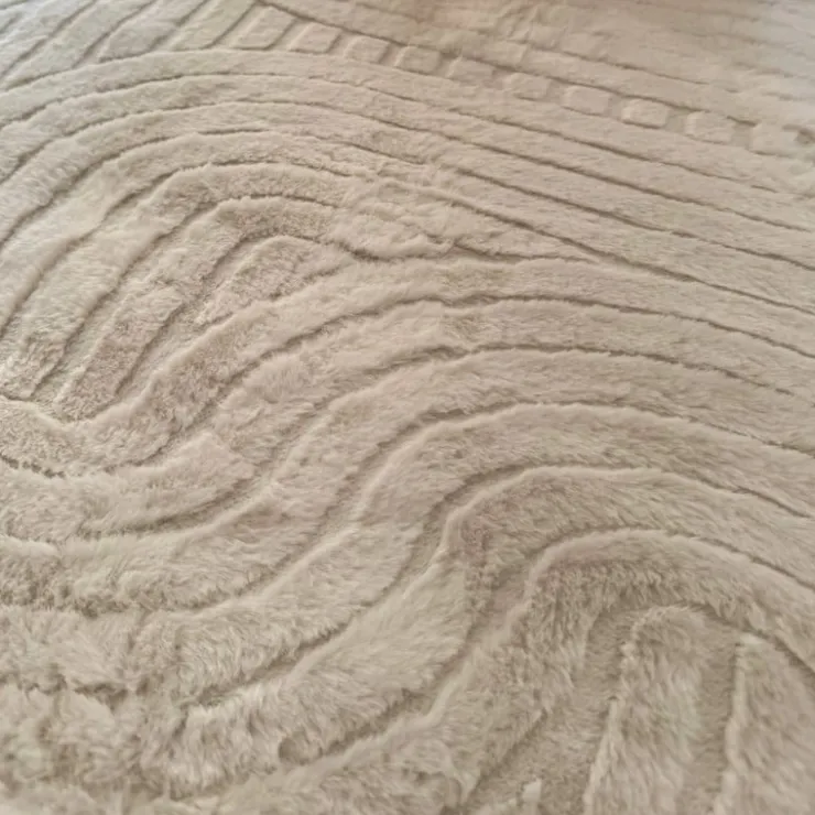 Xenos Vloerkleed wave ovaal - wit - 120x180 cm- Vloerkleden
