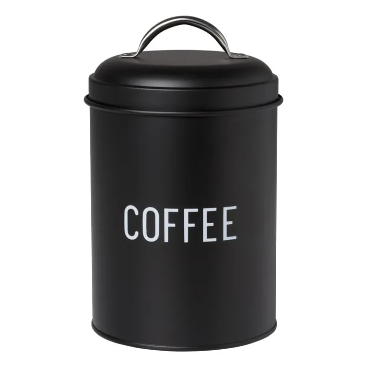 Xenos Voorraadblik coffee - zwart - ø11x15 cm- Koffie Accessoires|Voorraadpotten