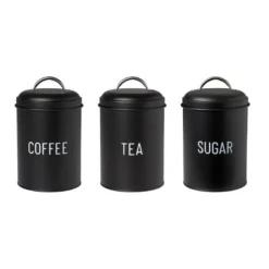 Xenos Voorraadblik coffee - zwart - ø11x15 cm- Koffie Accessoires|Voorraadpotten