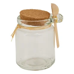 Xenos Voorraadpot - kurk en lepeltje - 200 ml- Voorraadpotten